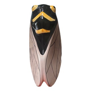French Majolica Cicada Wall Pocket, 1950 For Sale