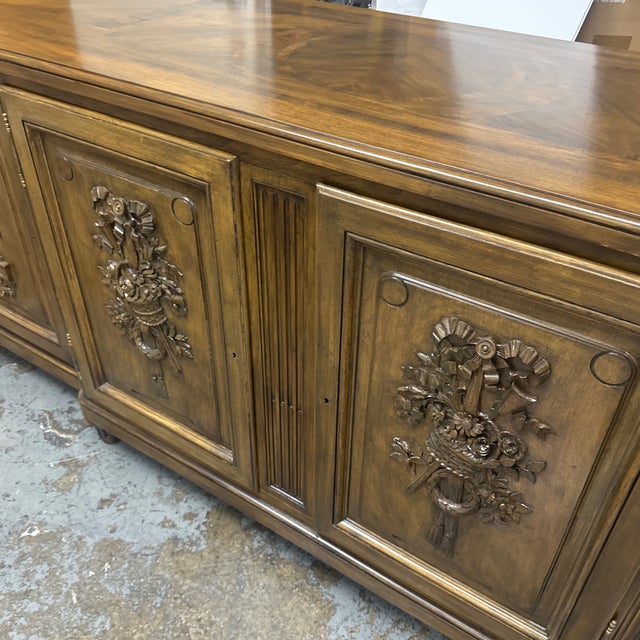 Maison Gouffé Paris Louis XVI Style Four-Door Carved Enfilade Buffet, Antique For Sale - Image 12 of 12
