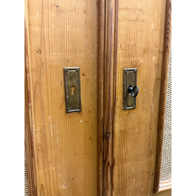 Vintage Scrubbed Pine Farmhouse Style Armoire For Sale - Image 9 of 12