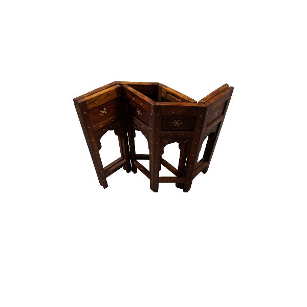 Brown Anglo Indian Folding Table C. 1900 For Sale - Image 8 of 9