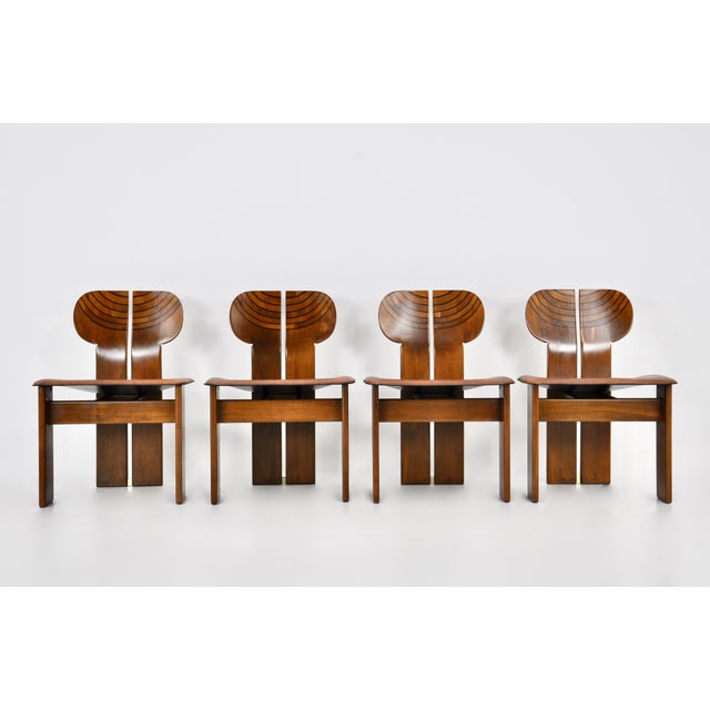 Mid-Century Modern Africa Dining Chairs attributed to Afra & Tobia Scarpa for Maxalto, 1975, Set of 4 For Sale - Image 3 of 15