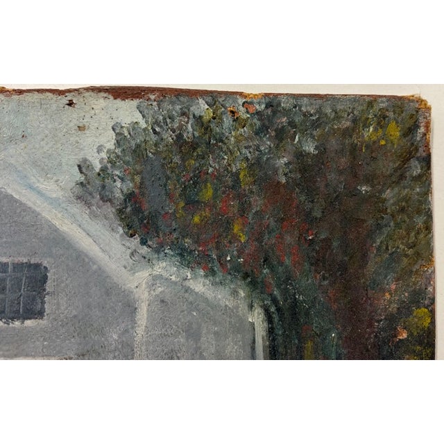 American Antique Folk Art Barn Painting - Maine For Sale - Image 3 of 7