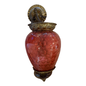 This Authentic, Victorian Hanging Parlor Oil Lamp, Later Electrified, Dating Late 1800s