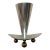 Mid 20th Century Modernist Heavy Cast Aluminum Vase With Triangular Aluminum Base on Brass Feet For Sale