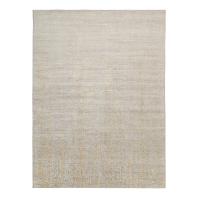 Silver 2010s Rug & Kilim’s Modern Abstract Rug in Silver & Gold For Sale - Image 8 of 8