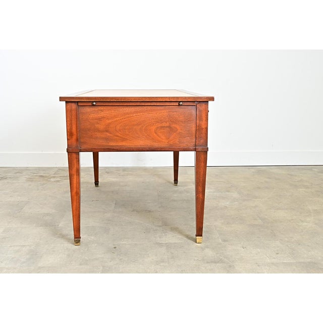 French 20th Century Mahogany and Leather-top Desk For Sale - Image 9 of 10