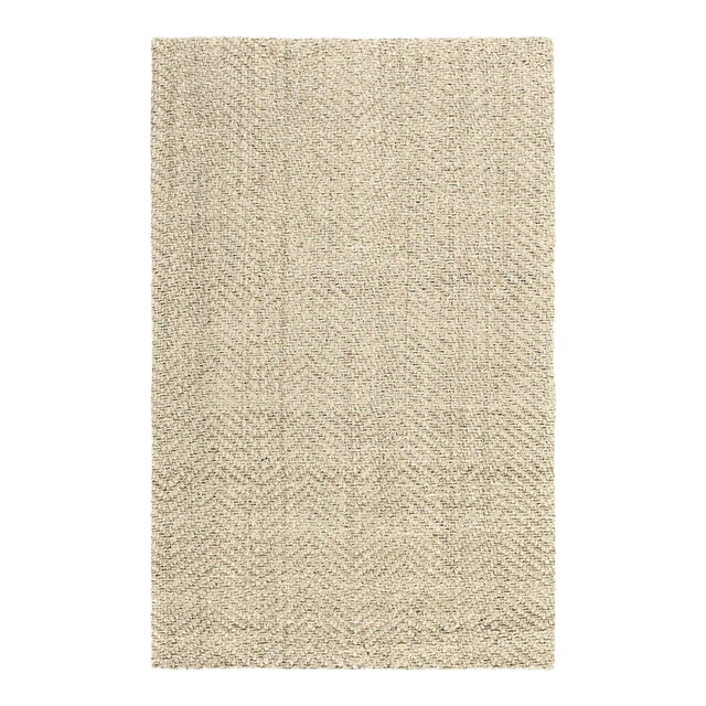 Chevron Ivory Jute Rug - 8 X 10 For Sale