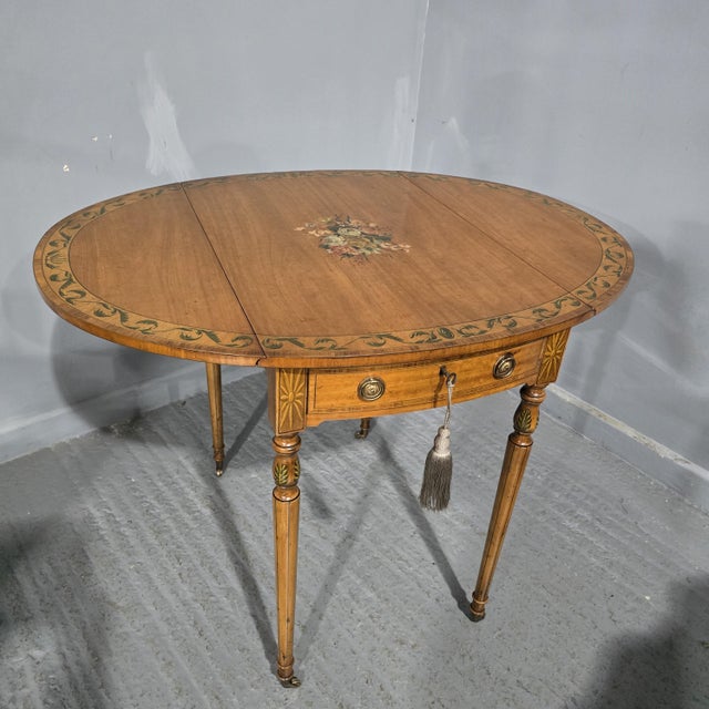 Vintage Painted Satinwood Pembroke Table, 1920 For Sale - Image 16 of 16
