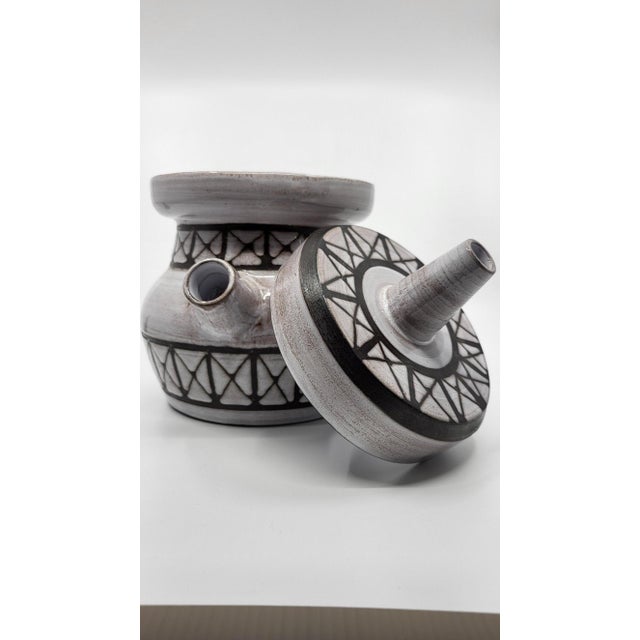 French Ceramic Soup Tureen with Geometric Decor by Emile Masson, Vallauris, France, 1960s For Sale - Image 10 of 11