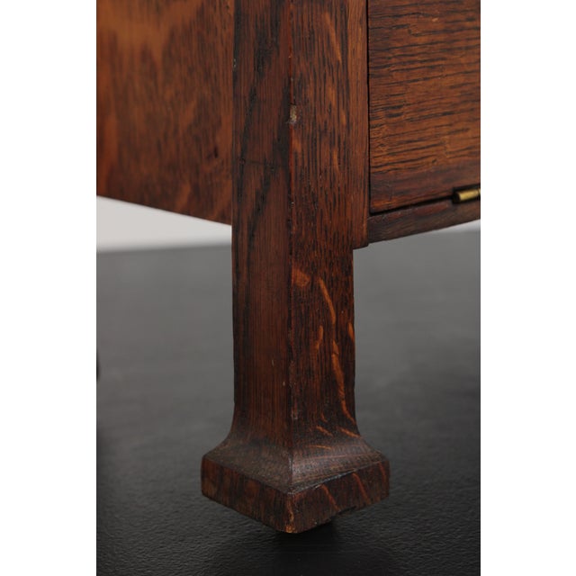 Antique Arts & Crafts Diminutive Mission Oak Smoking Cabinet For Sale - Image 12 of 13