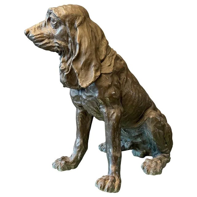 Vintage Dog Sculpture in Bronze, 1950 For Sale - Image 9 of 9