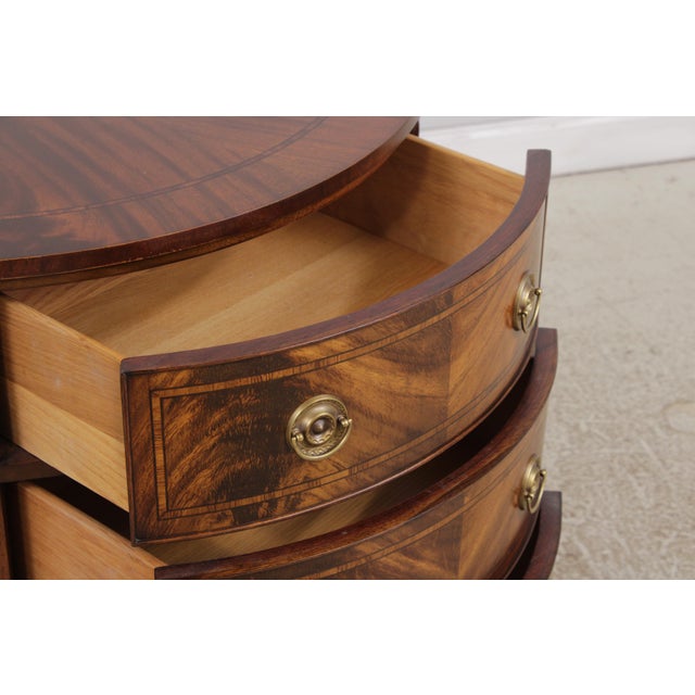 1990s Councill Craftsman Inlaid Mahogany Demilune Chest For Sale - Image 5 of 15