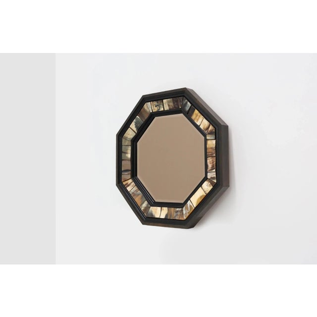 Mid-Century Modern Octagonal Mirror with Horn from Anthony Redmile, United Kingdom, 1980s For Sale - Image 3 of 13