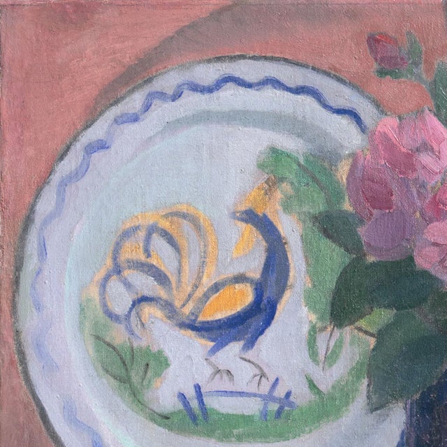 'Roses With a Quimper Plate, 1913' by Jais Nielsen, Paris, Salon D’Automne, Fauve, Section d'Or For Sale In Monterey, CA - Image 6 of 9