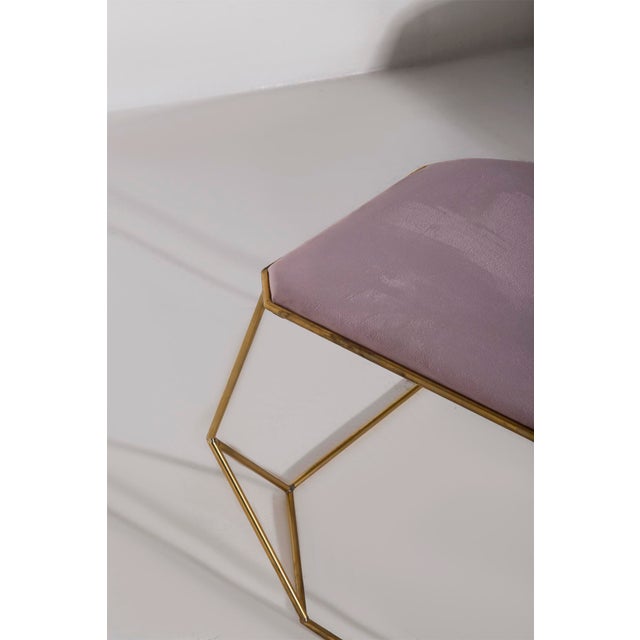 Set of Vintage Poufs in Pink Velvet, 2015 For Sale - Image 9 of 14