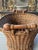 Vintage French Wicker Basket With Turned Wood Handles & Wood Slatted Base For Sale - Image 15 of 16
