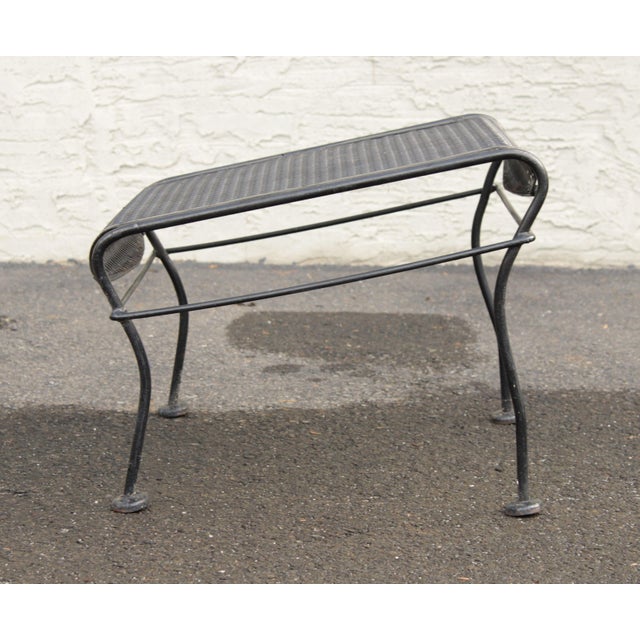 Mid Century Modern Wrought Iron Outdoor Foot Rest or Ottoman Chairish