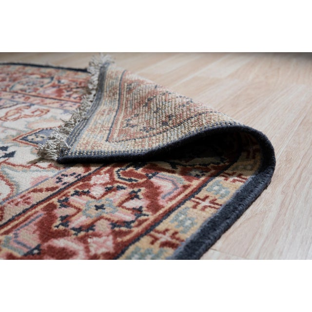 2010s 8x10 Graphic Tribal Geometric Persian Heriz Design Oriental Blue New Area Rug For Sale - Image 5 of 5