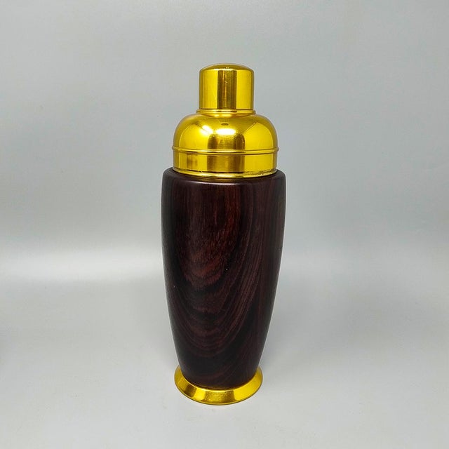 Mid-Century Modern Vintage Cocktail Shaker with Ice Bucket by Aldo Tura, 1970s, Set of 2 For Sale - Image 3 of 12