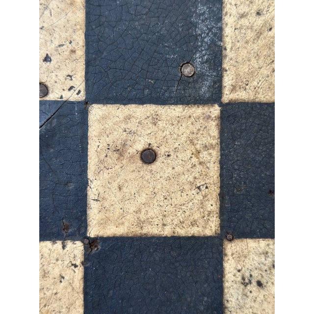 Antique Black-and-White Monochrome Game Board on Linoleum Tile, Circa 1910s-20s For Sale - Image 17 of 18