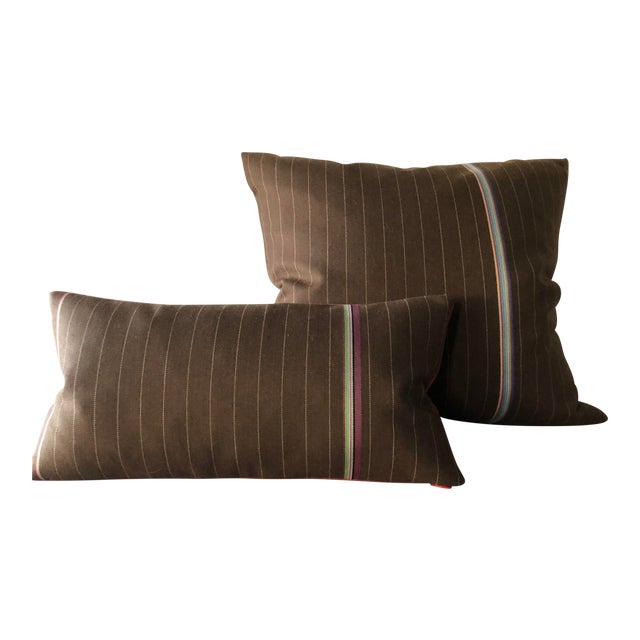 Menswear Inspired Pinstripe Throw Pillows A Pair Chairish