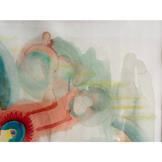 1970s 1970s Fantastic Abstract Watercolor by French Artist, Marie Luare-Ilie For Sale - Image 5 of 11