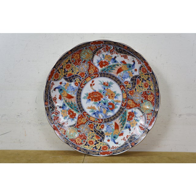 Vintage Japanese Blue White & Polychrome Imari Charger Plates 12" - 5 pcs For Sale - Image 10 of 15