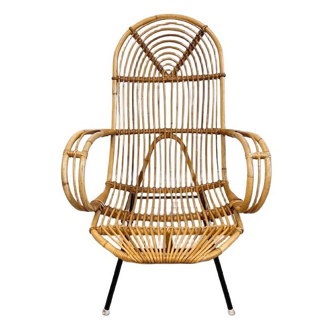 Vintage Rattan Chair by Rohé Noordwolde, 1950s For Sale - Image 9 of 10