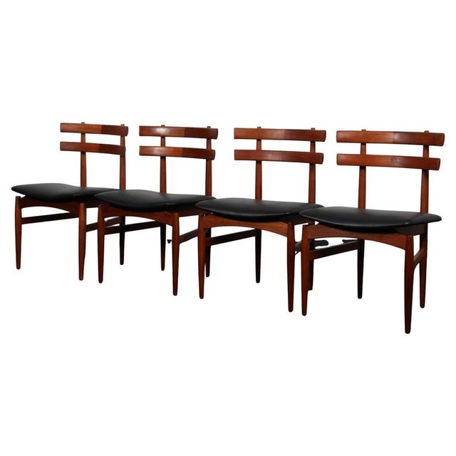Vintage Danish Dining Chairs in Teak and Leather by Poul Hundevad, 1960s, Set of 4 For Sale - Image 10 of 10