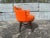 1950s 1950s Mid Century Orange and Black Swivel Arm Chair Attributed to Edward Wormley Dunbar For Sale - Image 5 of 12