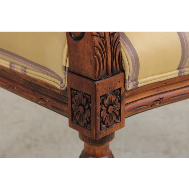 Louis XVI Style Mahogany Open Arm Fauteuil Chair For Sale - Image 14 of 18