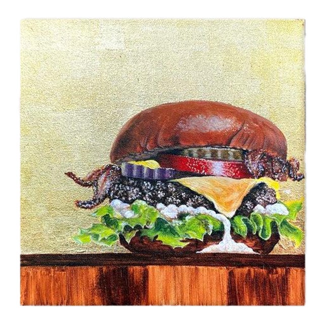 Duke Windsor, "Lots of Mayo" Impressionist Still Life Painting With Acrylic and Gold Leaf For Sale