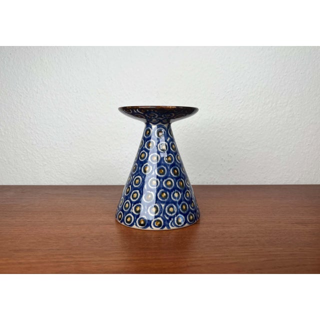 Mid-Century Modern German Vase with Peacock Design For Sale - Image 4 of 13
