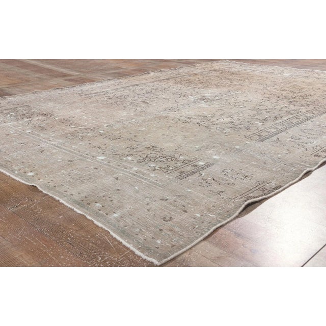Textile Mid 20th Century Distressed Vintage Persian Rug, 6'4 X 9'7 For Sale - Image 7 of 10