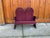 Mid-Century Modern Vintage Art Deco Loveseat with Burgundy Upholstery, 1970 For Sale - Image 3 of 5