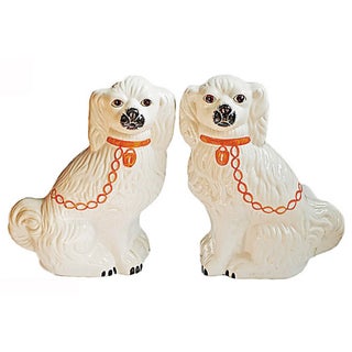 Pair of Vintage Ceramic Dogs For Sale