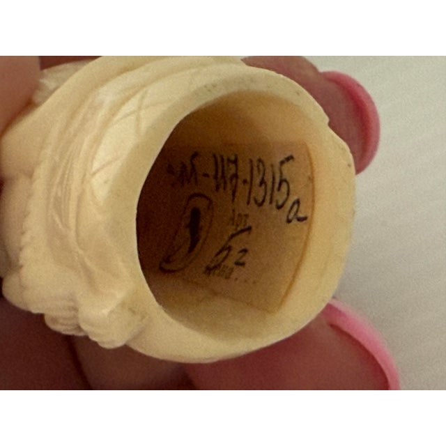 Vintage Hand-Carved Polish Miniature Male Head Bust Artesian Figurine Numbered For Sale - Image 11 of 12