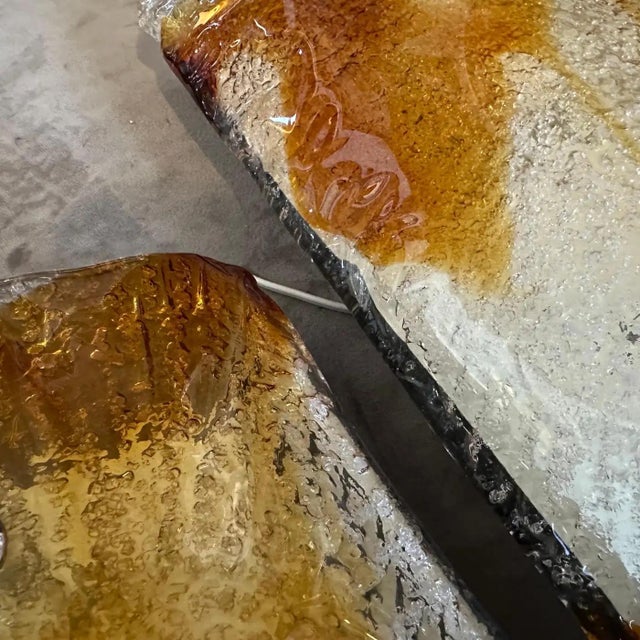 Set of Four 1970s Mid-Century Modern Murano Glass Wall Sconce by Mazzega For Sale - Image 12 of 12