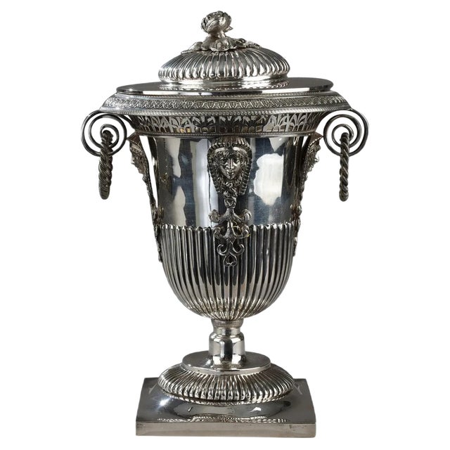 First Empire Egyptian Style Silver Candy Dish For Sale