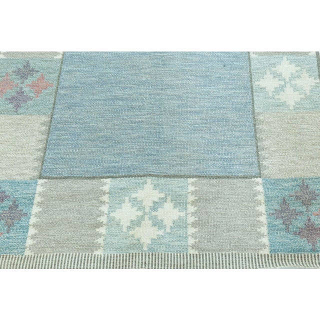 Doris Leslie Blau Swedish Flat Woven Rug by Bitte Ahlgren 'BA' For Sale - Image 4 of 9
