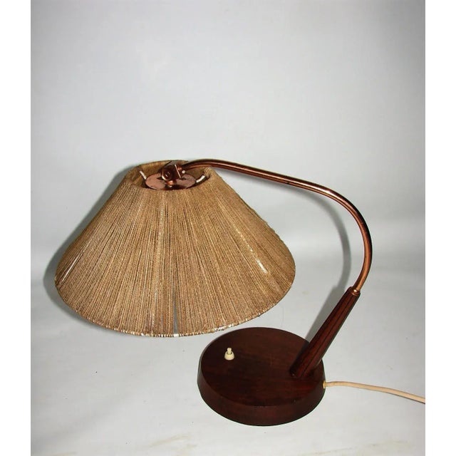 Wood Swiss Temde Table Lamp in Teak, 1960s For Sale - Image 7 of 9
