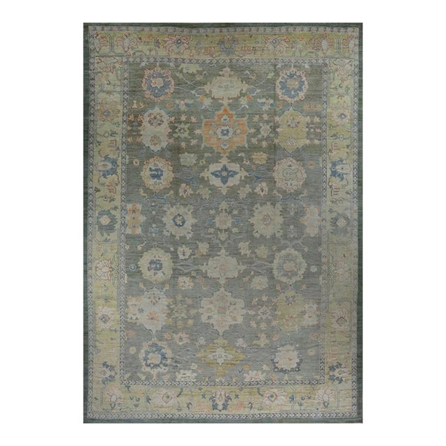 Handwoven Persian Oushak Area Rug 13’4″ X 19’3″ For Sale