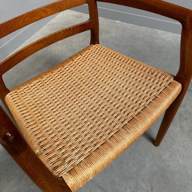 Brown Danish Model 68 Dining Chair in Oak and Paper Cord by Niels Otto Møller. for J.L. Møllers, 1980s For Sale - Image 8 of 9