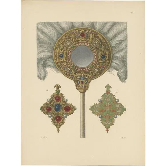 Late 19th Century Dr. J.H. von Hefner-Alteneck, Oval Feather Duster with Mirror, 1890, Paper For Sale - Image 5 of 5