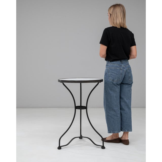 French 1900s French Bistro Style Iron Table With Marble Top For Sale - Image 3 of 18