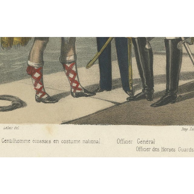 After Leloir, British and Scottish Costumes, Officers, Guards, and Sailors, 1845, Lithograph For Sale - Image 9 of 10