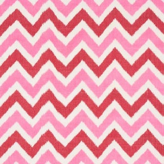 Sample - Schumacher Vedado Ikat Fabric in Pink For Sale