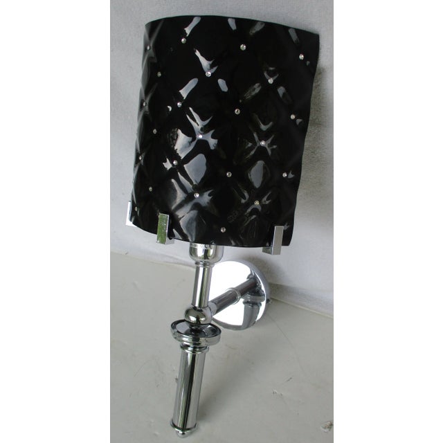 Contemporary Murano Glass Black Diamond Swarovski Wall Sconce J & J Designs Italy Mos006s For Sale - Image 3 of 11