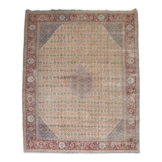 Antique Zabihi Collection Tabriz Worn Rug - 9'5" x 13'6" For Sale