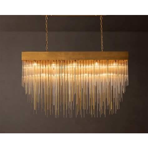 A striking statement piece from RH, the Cascada Rectangular Chandelier by Timothy Oulton features hundreds of individually...